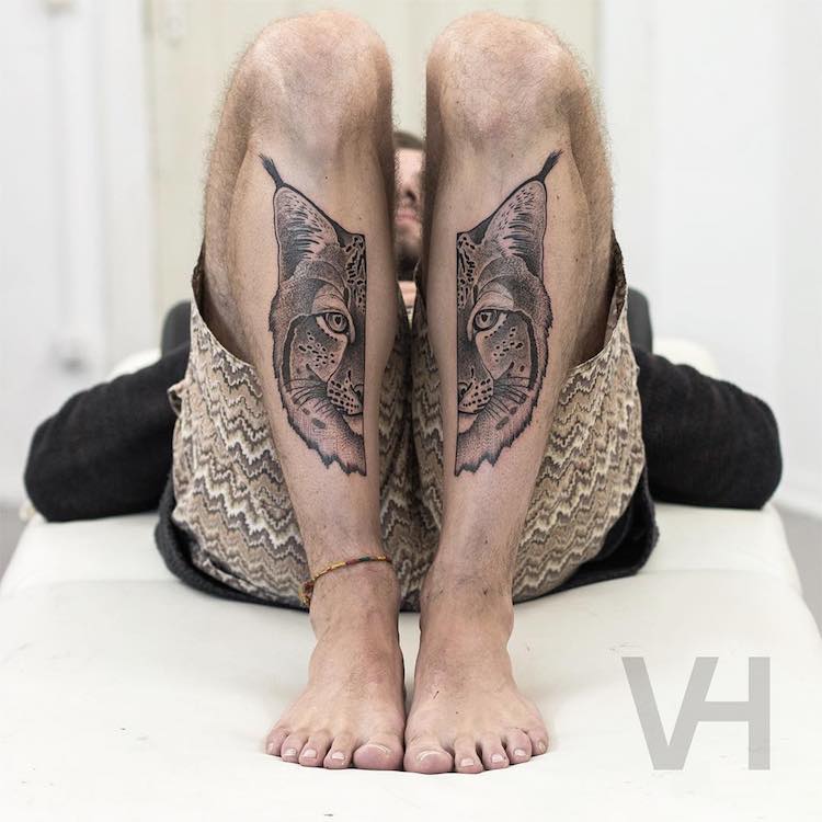 Удивителни татуировки, разделени върху отделни крайници, се събират в единна композиция (видео и снимки)
